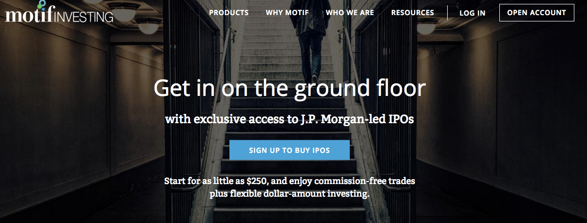 motif investing and jp morgan launch ipo trading