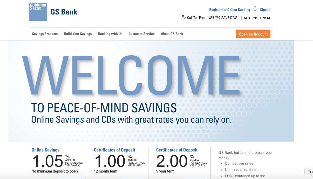 Goldman Sachs launches online consumer bank