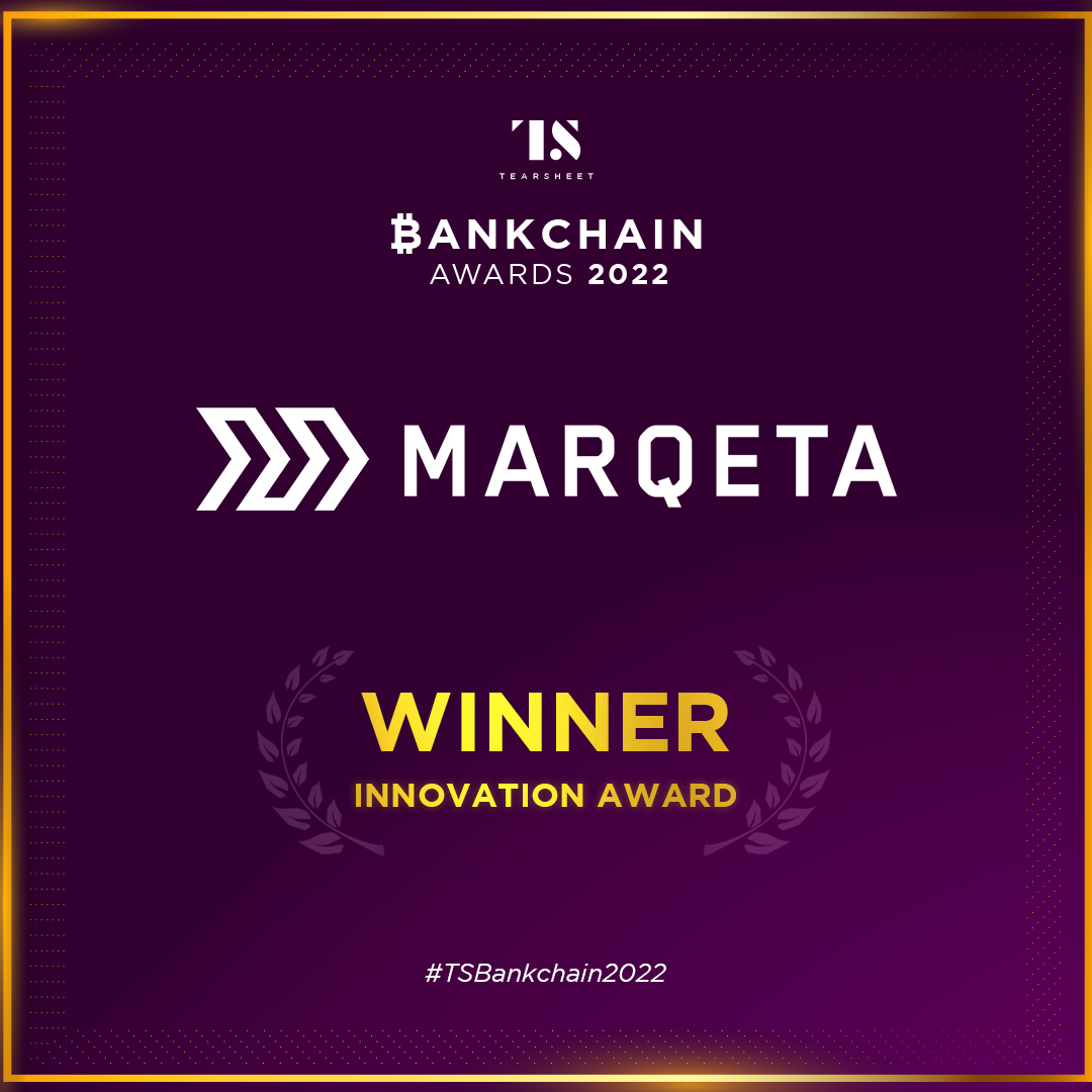 Tearsheet 2022 bankchain award winner for innovation: Marqeta