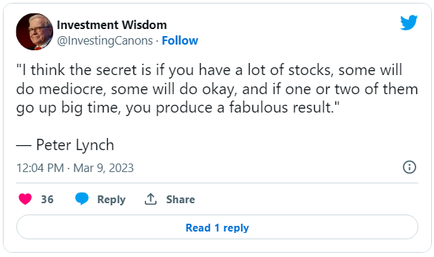 Tweet of the week related to stocks.