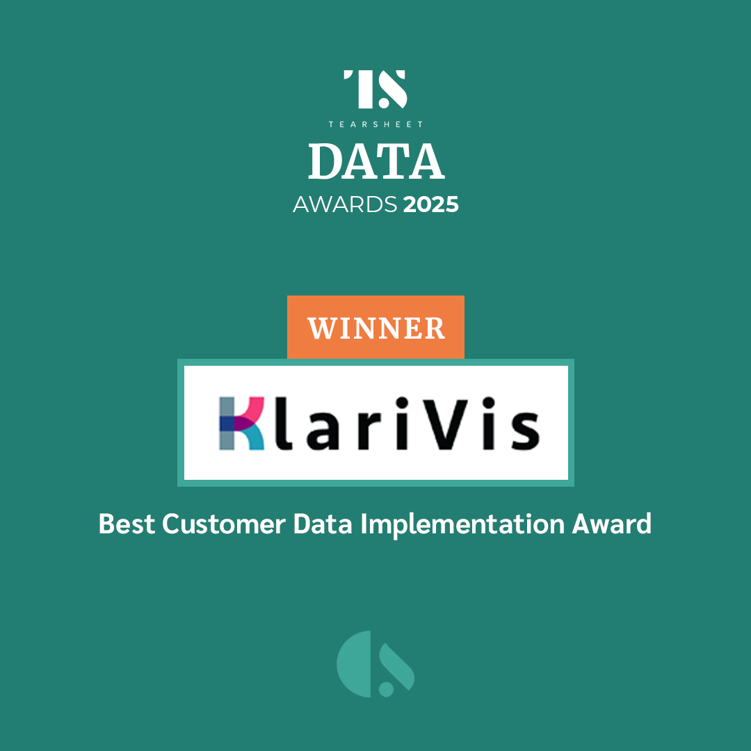 winner of Tearsheet's 2025 Best Customer Data Implementation Award: KlariVis