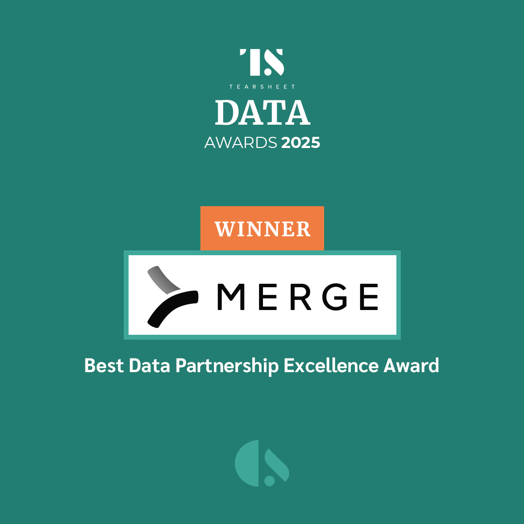 Merge wins Tearsheet's 2025 Best Data Partnership Excellence Award
